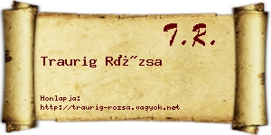 Traurig Rózsa névjegykártya